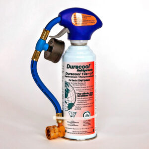 DuraCool_12a_yf_1234_Replacement_Refrigerant_8oz_Can_With_Trigger_Hose_and_Gauge_Attachment_Front